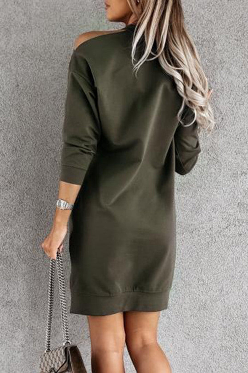 Cutout Shoulder Long Sleeve Dress