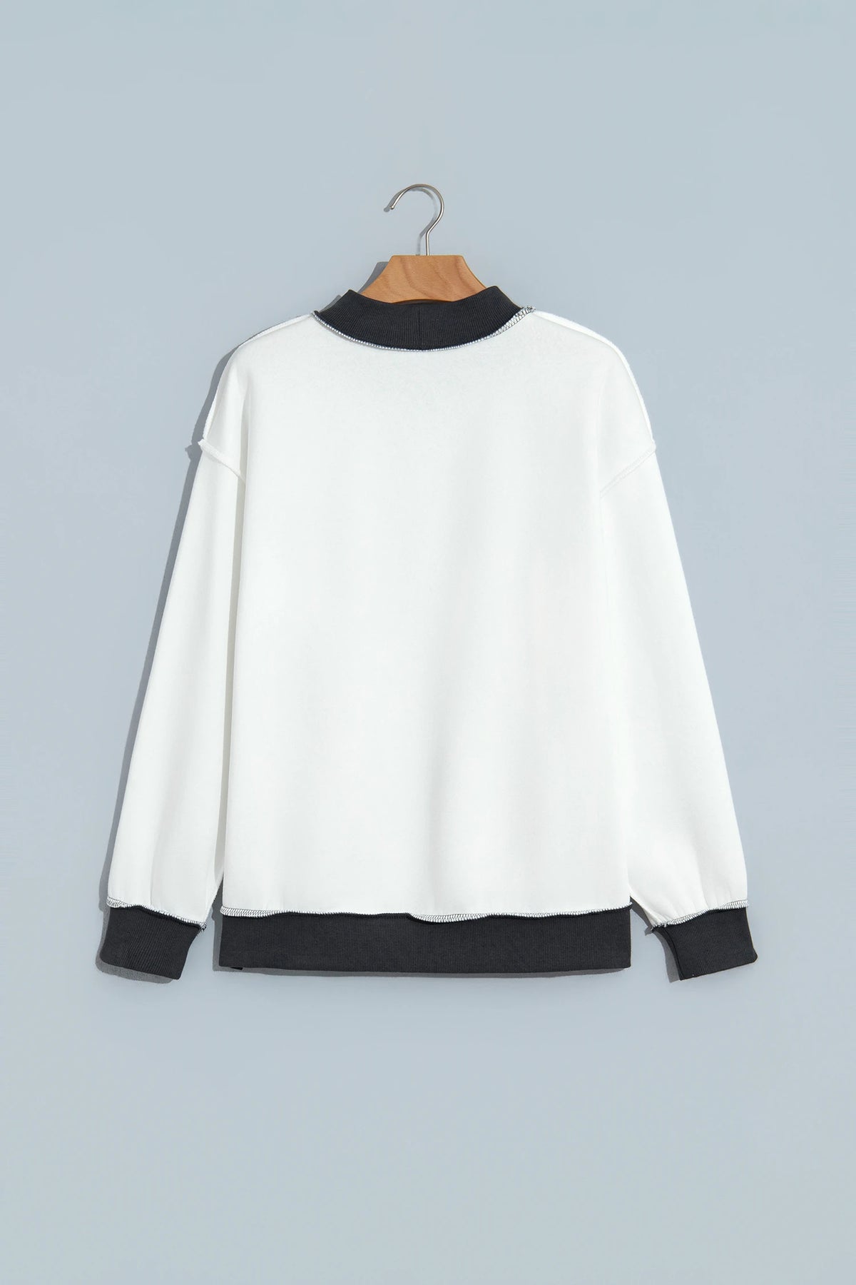Saved By Grace Colorblock Mock Neck Oversized Sweatshirt