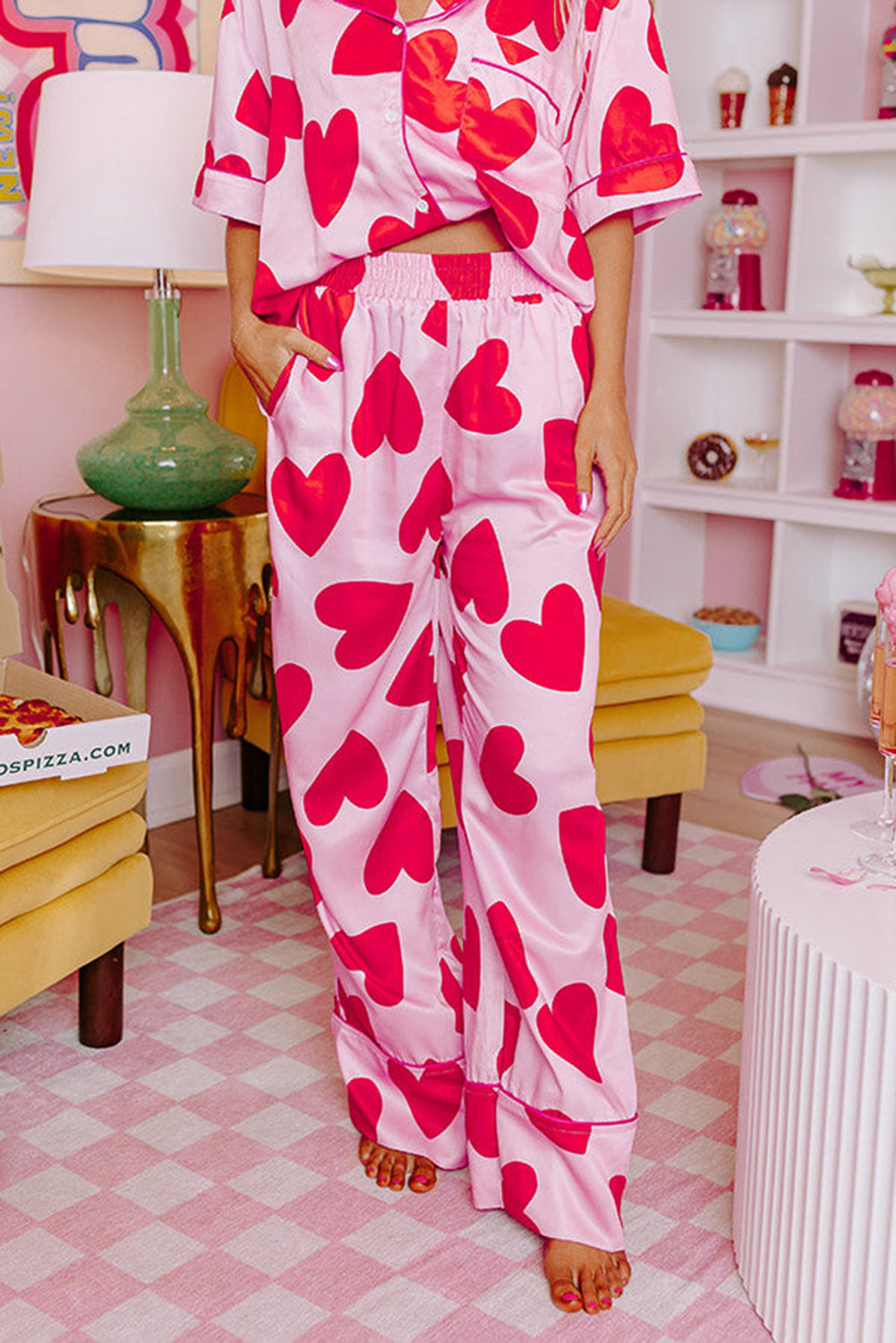 Heart Top and Pants Pajama Set