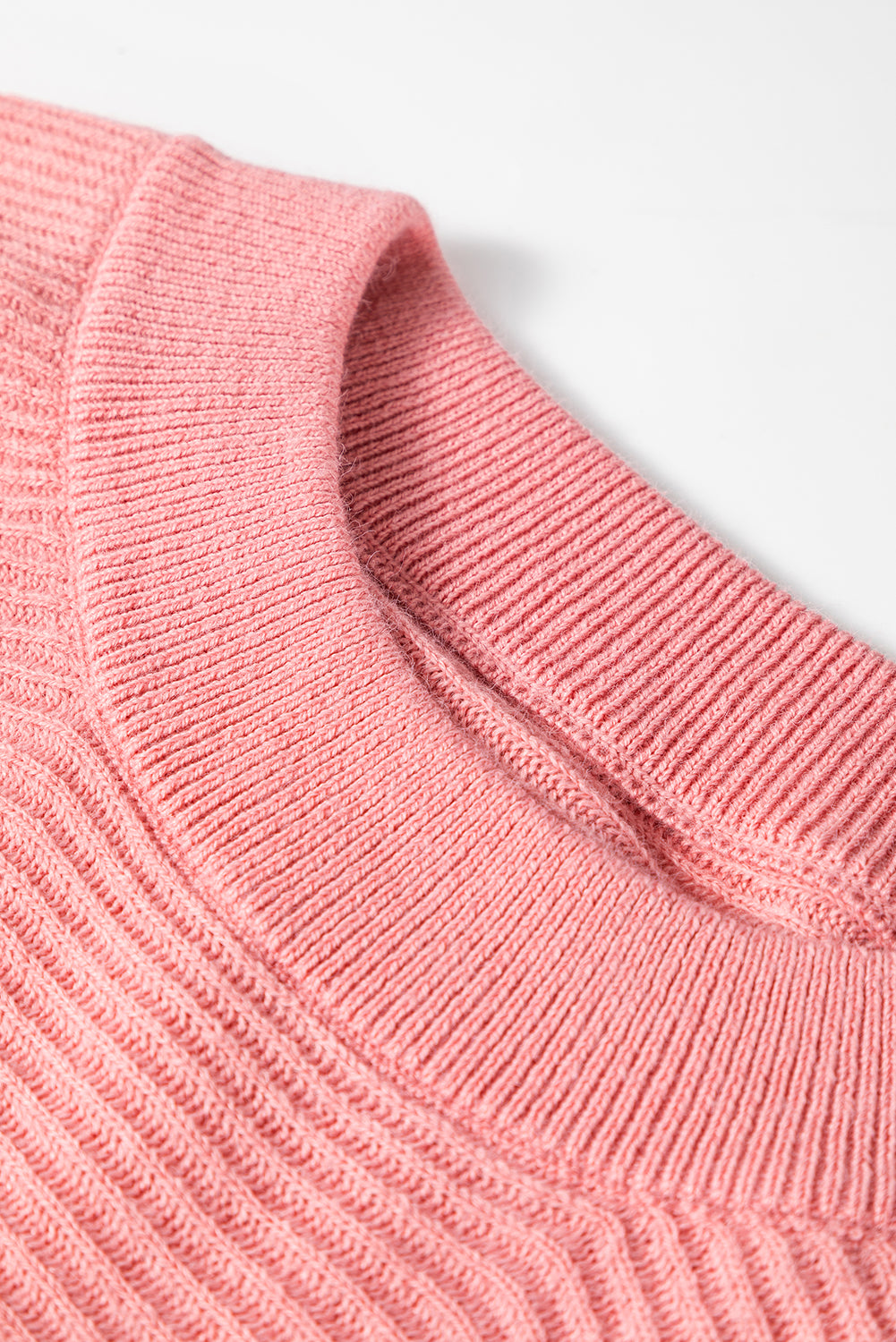 Plus Size Ribbed Knit Crewneck Poncho Sweater