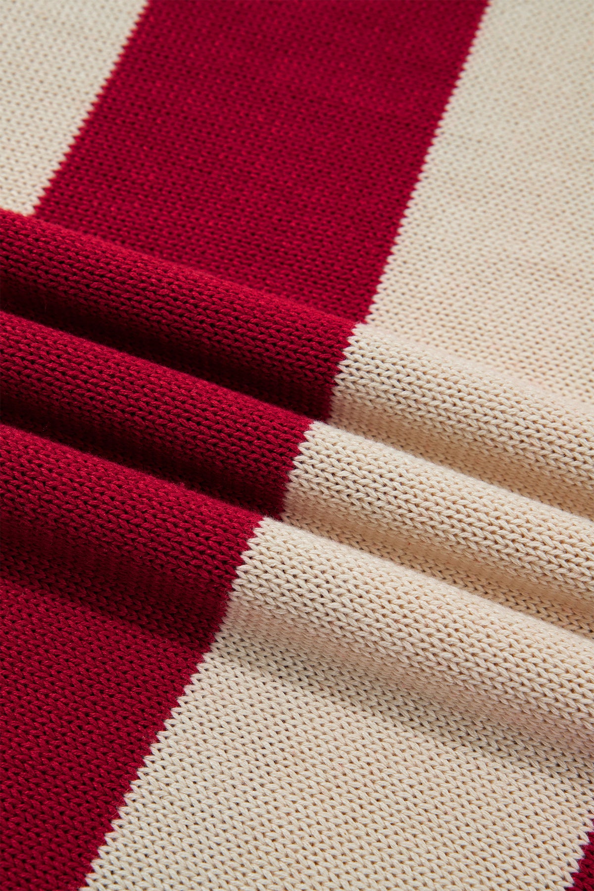 Stripe Ribbed Trim Turtleneck Drop Shoulder Sweater