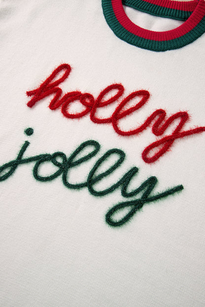 Plus Size Holly Jolly Tinsel Colorblock Sweater