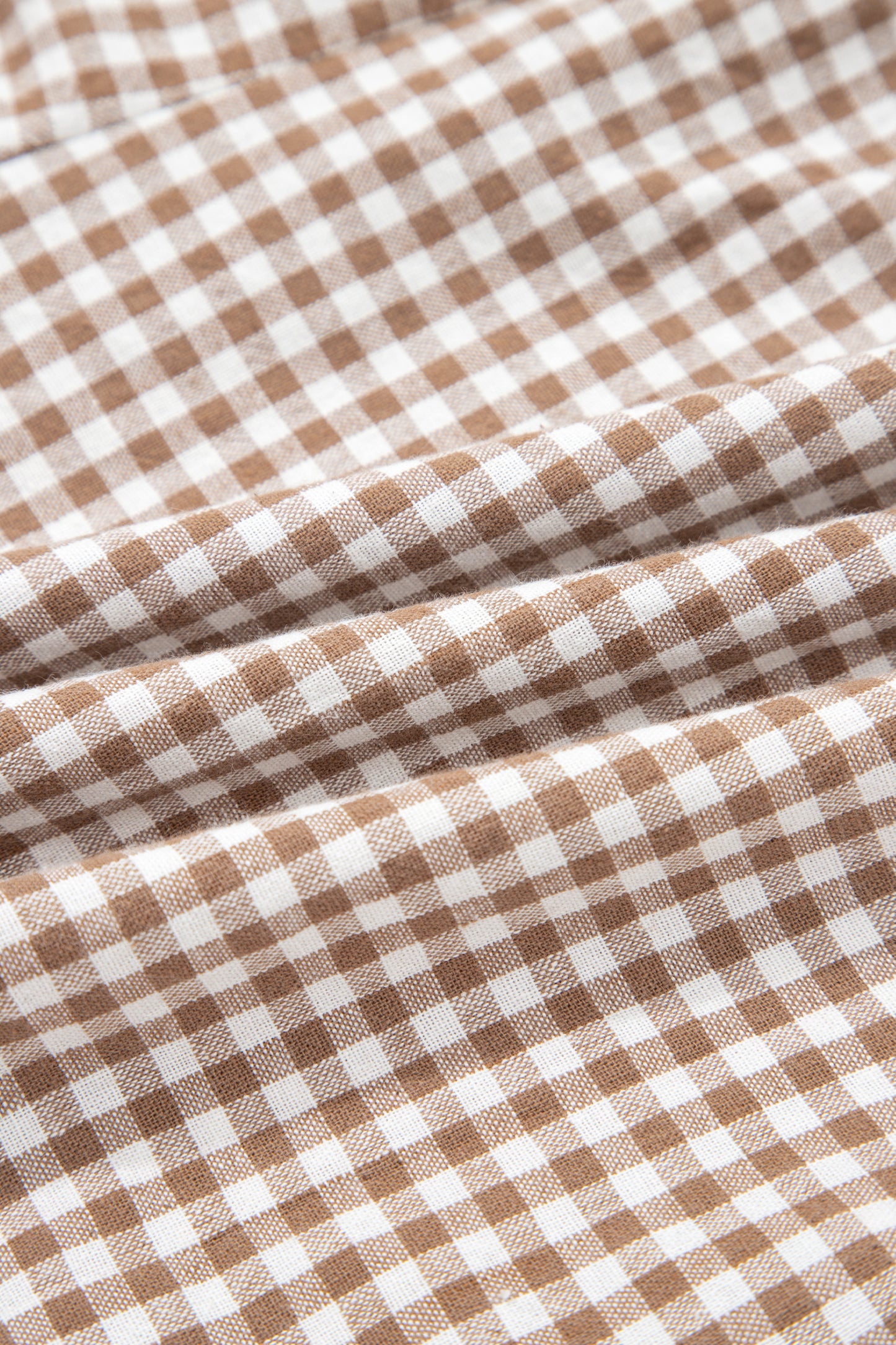 Plus Size Gingham Plaid Ruffle Contrast Trim Shorts