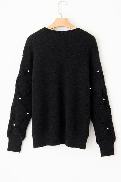 Pearl Embellished Long Sleeve Sweater