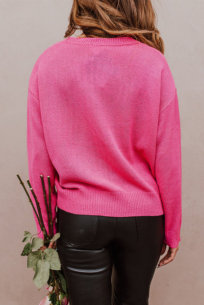 Heart XOXO Drop Shoulder Sweater