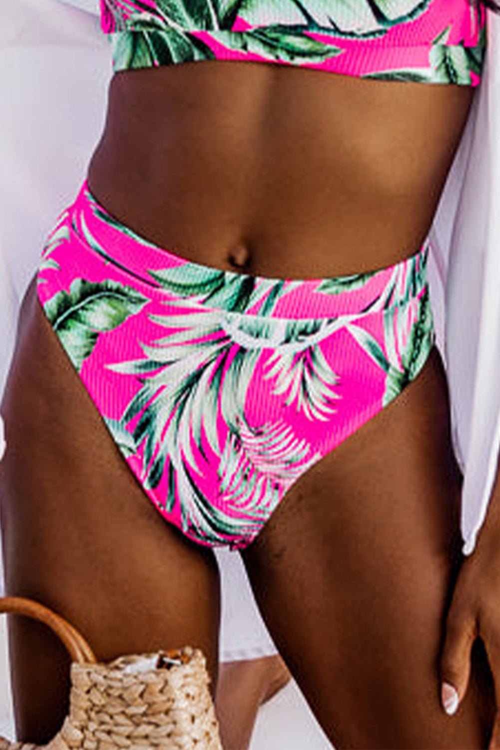 Tropical RIbbed Bikini Bottoms