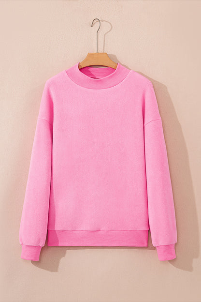 Plus Size Solid Reversible Exposed Seam Sweatshirt