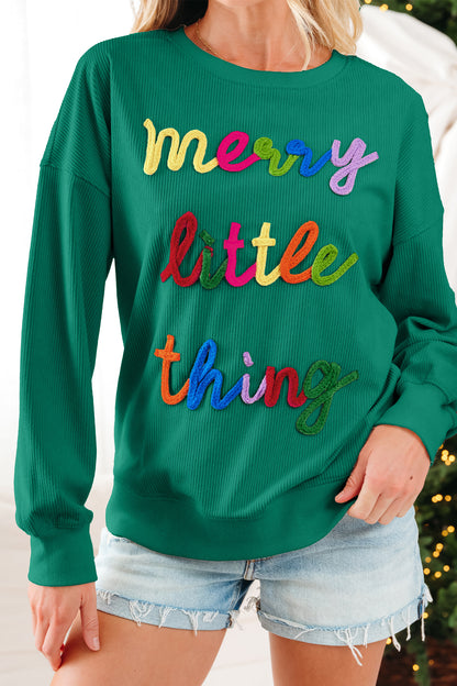Merry Little Thing Textured Long Sleeve Sweatshirt
