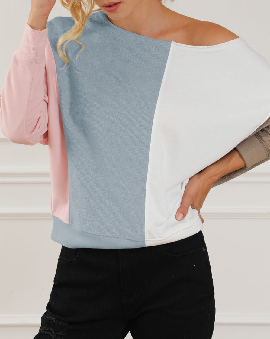 Colorblock Dolman Sleeve Sweatshirt