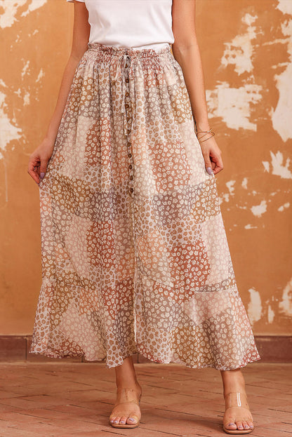 Floral Smocked Waist Maxi Skirt