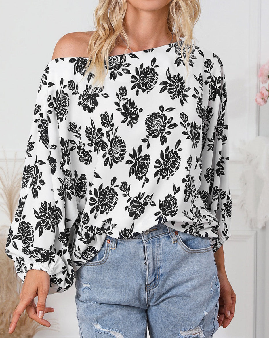 Floral Cold Shoulder Blouse