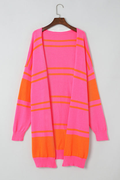 Stripe Open Front Duster Cardigan