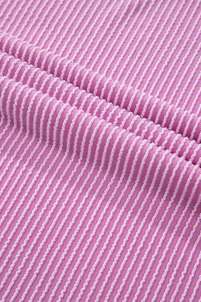 Corded Knit Long Sleeve Top and Shorts Set