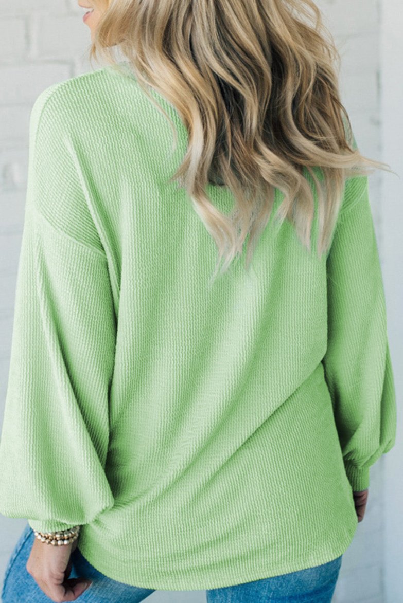 Corded Long Sleeve Pullover Top