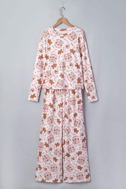 Christmas Ribbed Knit Top & Pants Pajama Set