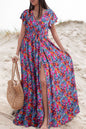 Floral Wrap V-Neck Maxi Dress