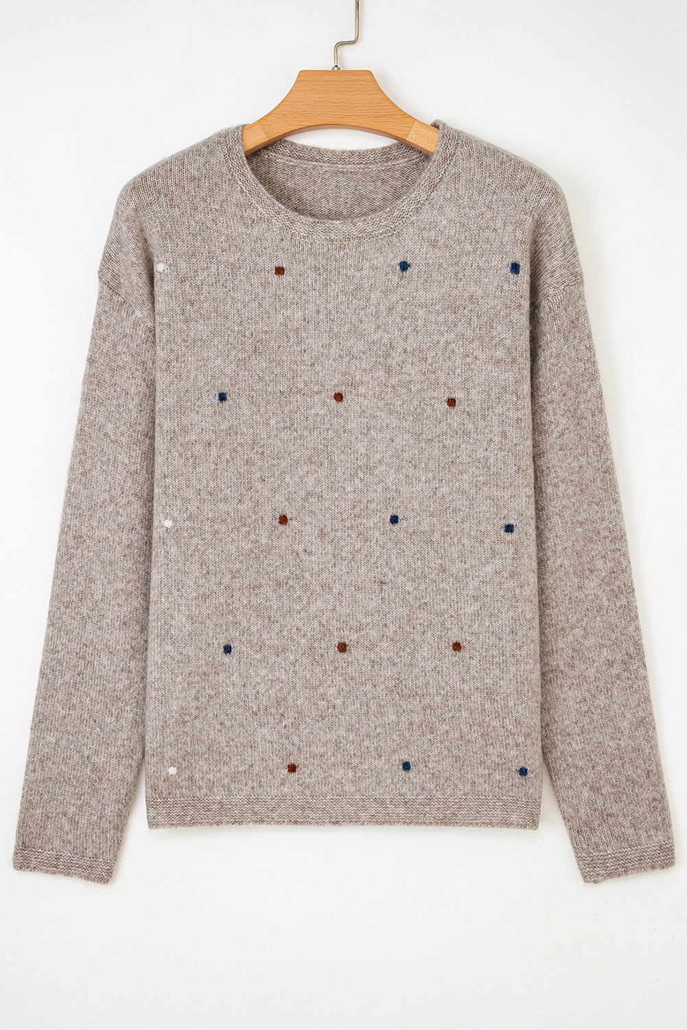 Polka Dot Drop Shoulder Sweater