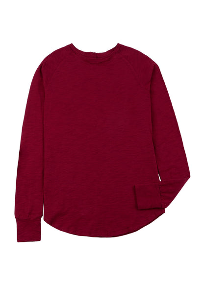 Raglan Long Sleeve Crewneck Top