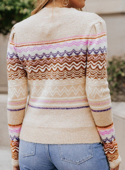 NEW! Geometric Stripe Knit Sweater