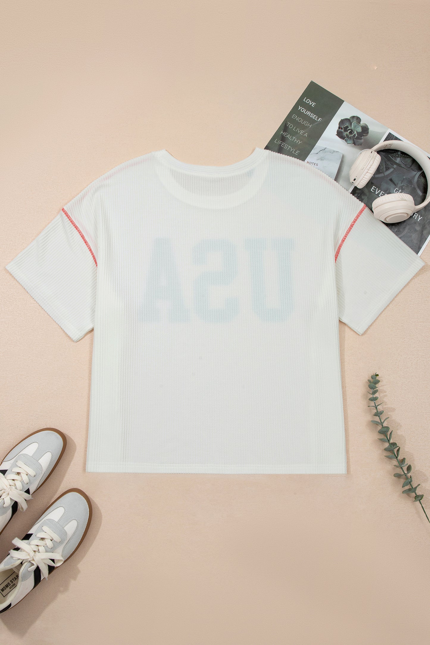 Plus Size USA Corded Knit Graphic T-Shirt