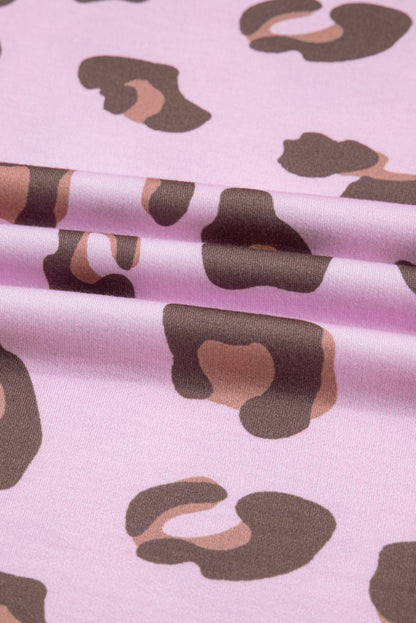 Leopard Drawstring High Waist Pocketed Pants