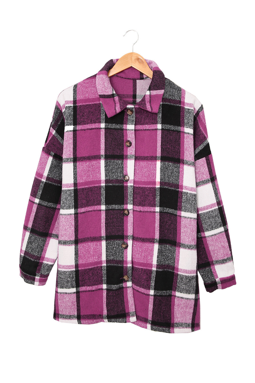 Plaid Buttoned Shirt Jacket