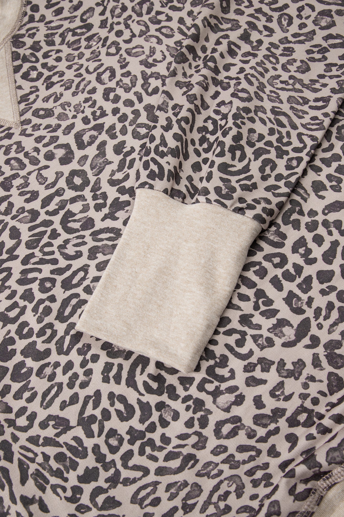 Leopard Patchwork Crew Neck Sweatshirt