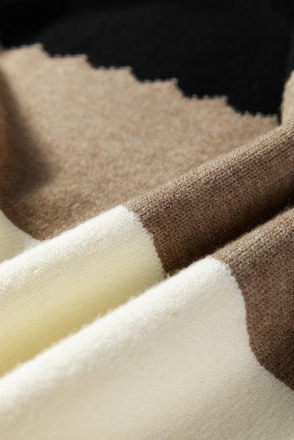 Colorblock Crew Neck Drop Shoulder Sweater