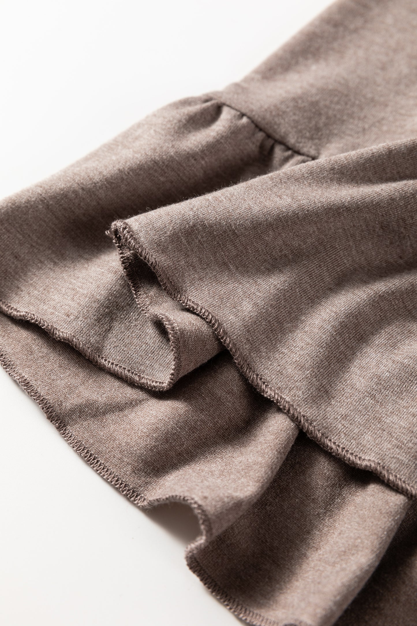 Solid Ruffle Wide Leg High Waist Pants