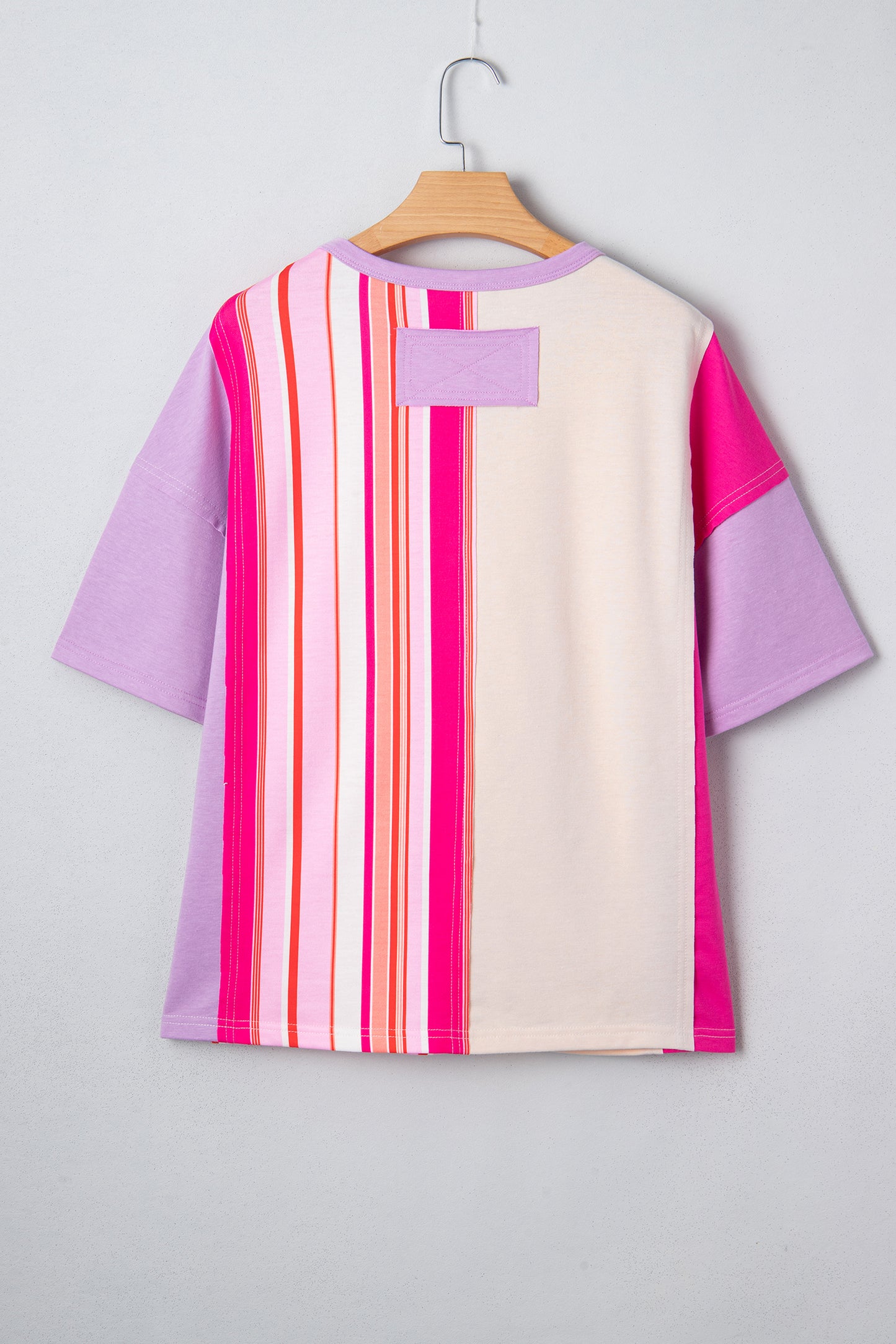 Flower Patch Stripe Colorblock Short Sleeve Top