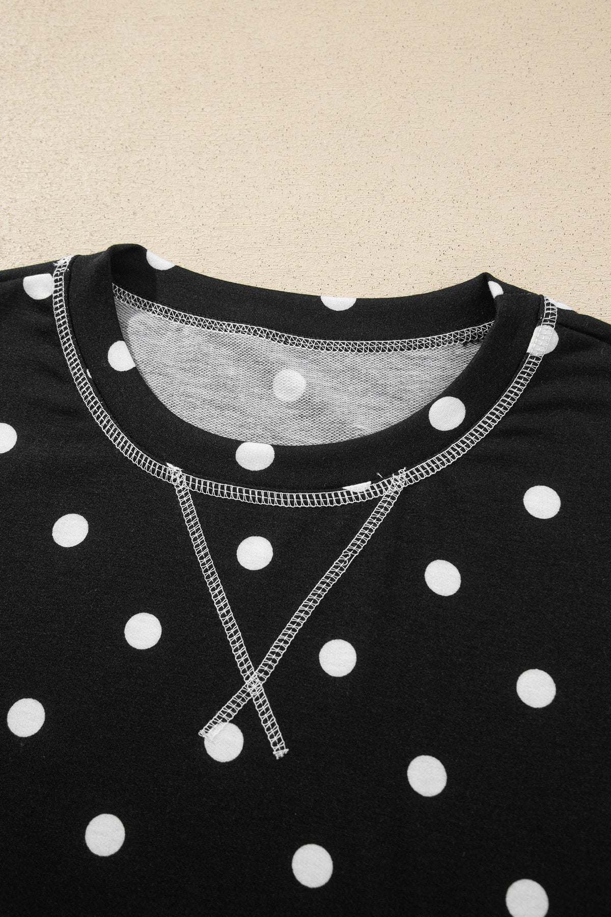 Polka Dot 3/4 Sleeve Top & Elastic Waist Pants Set
