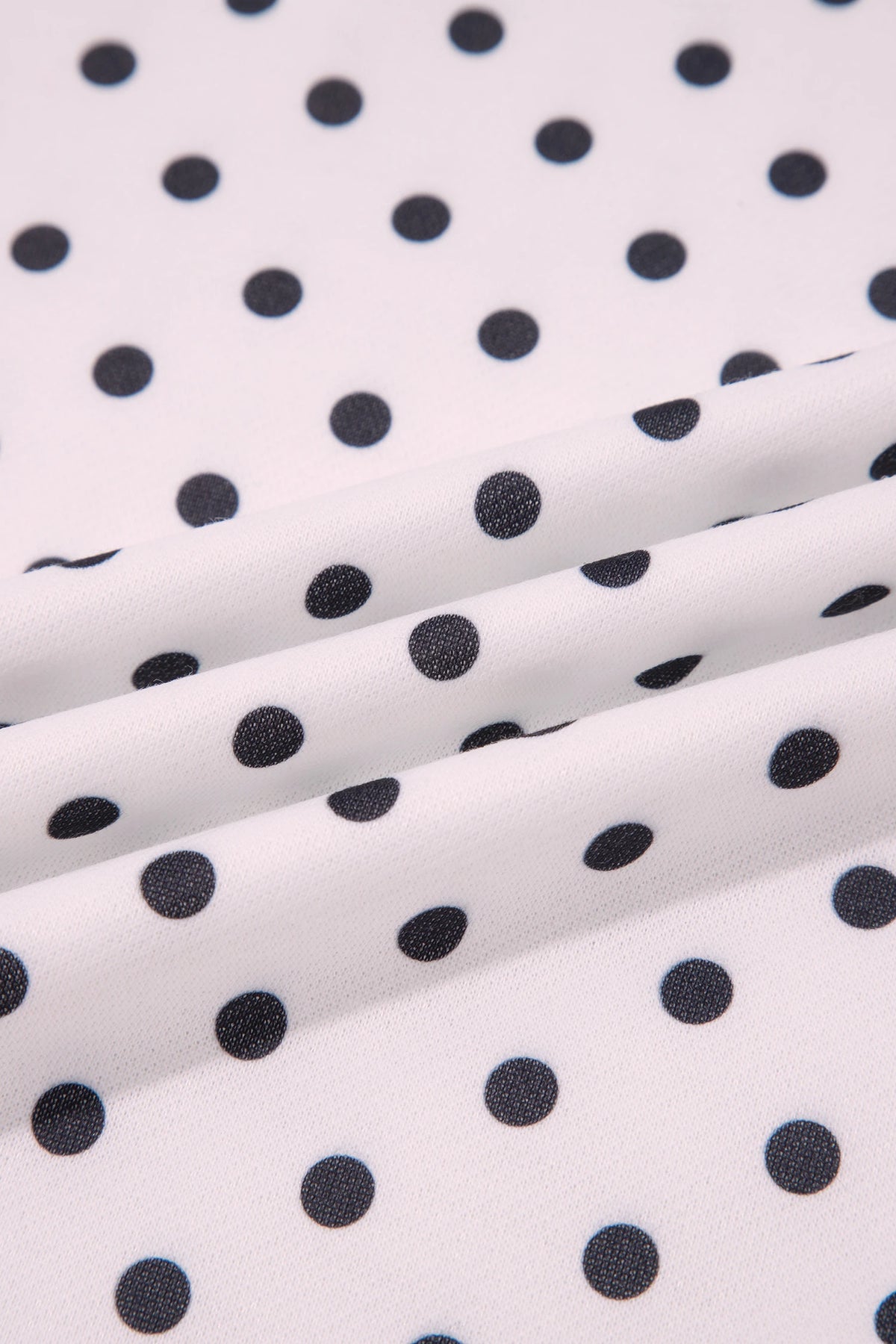 Polka Dot Mock Neck Drop Shoulder Sweatshirt