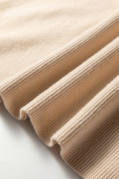 Colorblock Ribbed Knit Long Sleeve Sweater