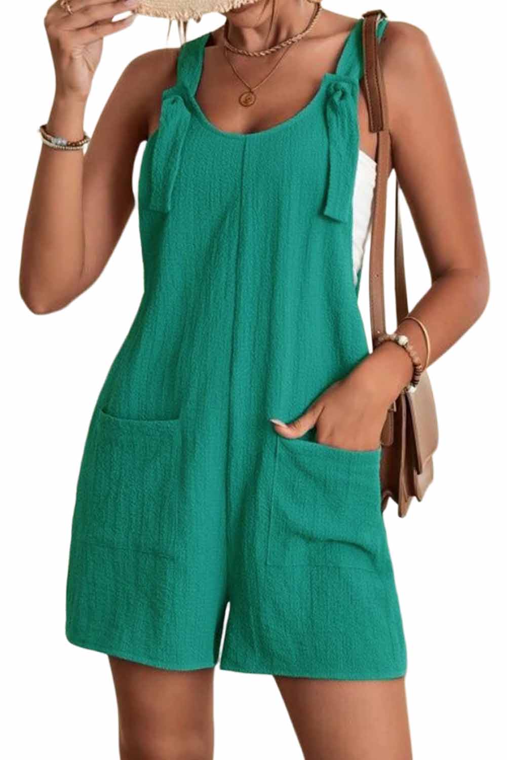 Adjustable Straps Pocketed Romper