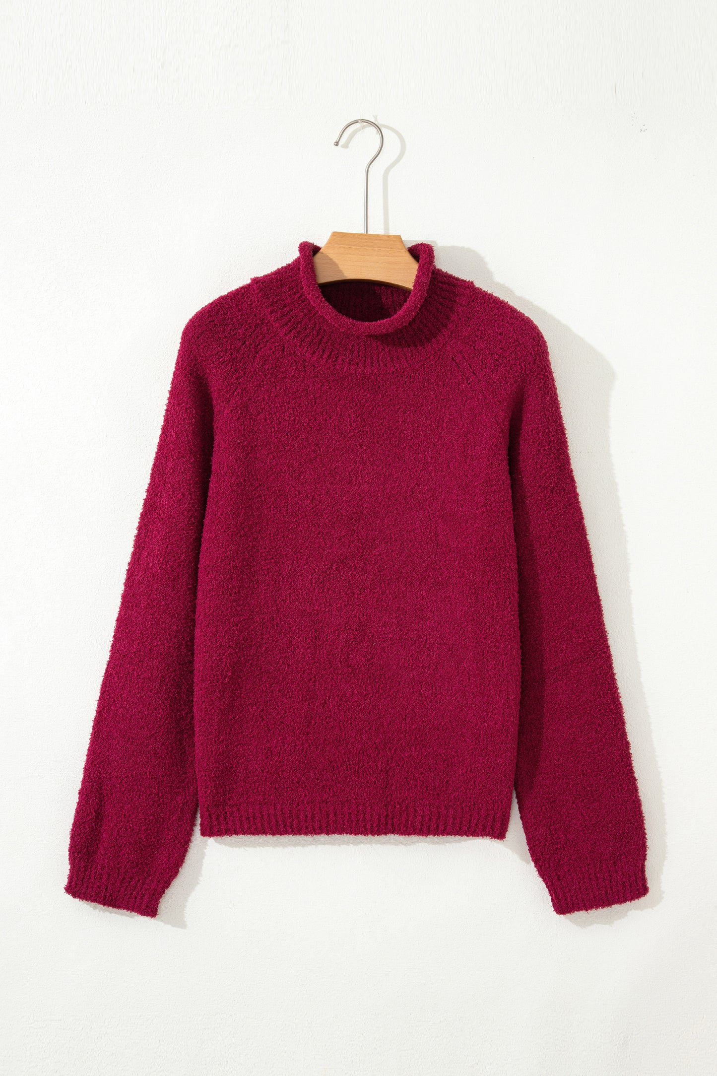 Solid Popcorn Knit Mock Neck Sweater