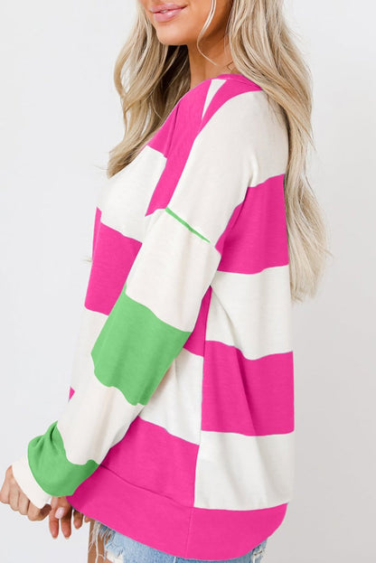 Colorblock Stripe Long Sleeve Top