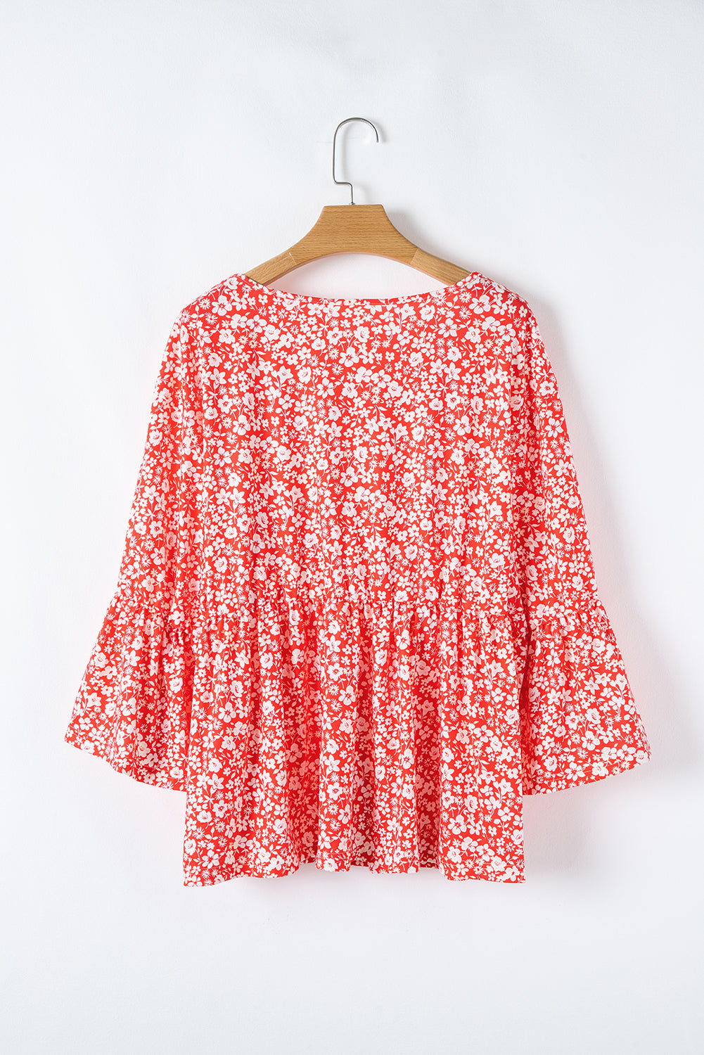 Plus Size Floral 3/4 Sleeve Blouse