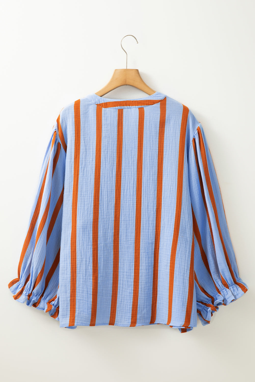 Stripe Ruffle Long Sleeve Shirt