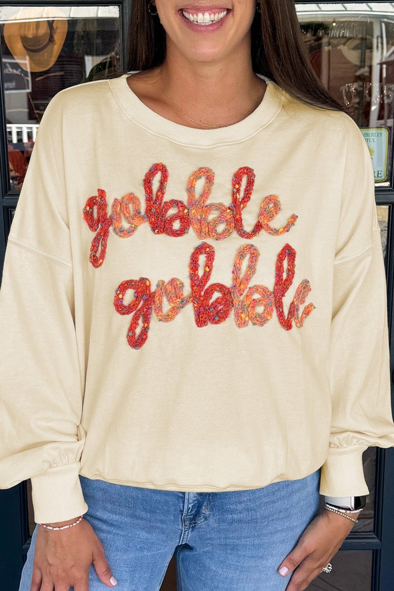 Gobble Gobble Embroidered Crewneck Sweatshirt