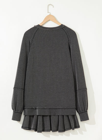 Corded Top and Ruffle Mini Skort Set