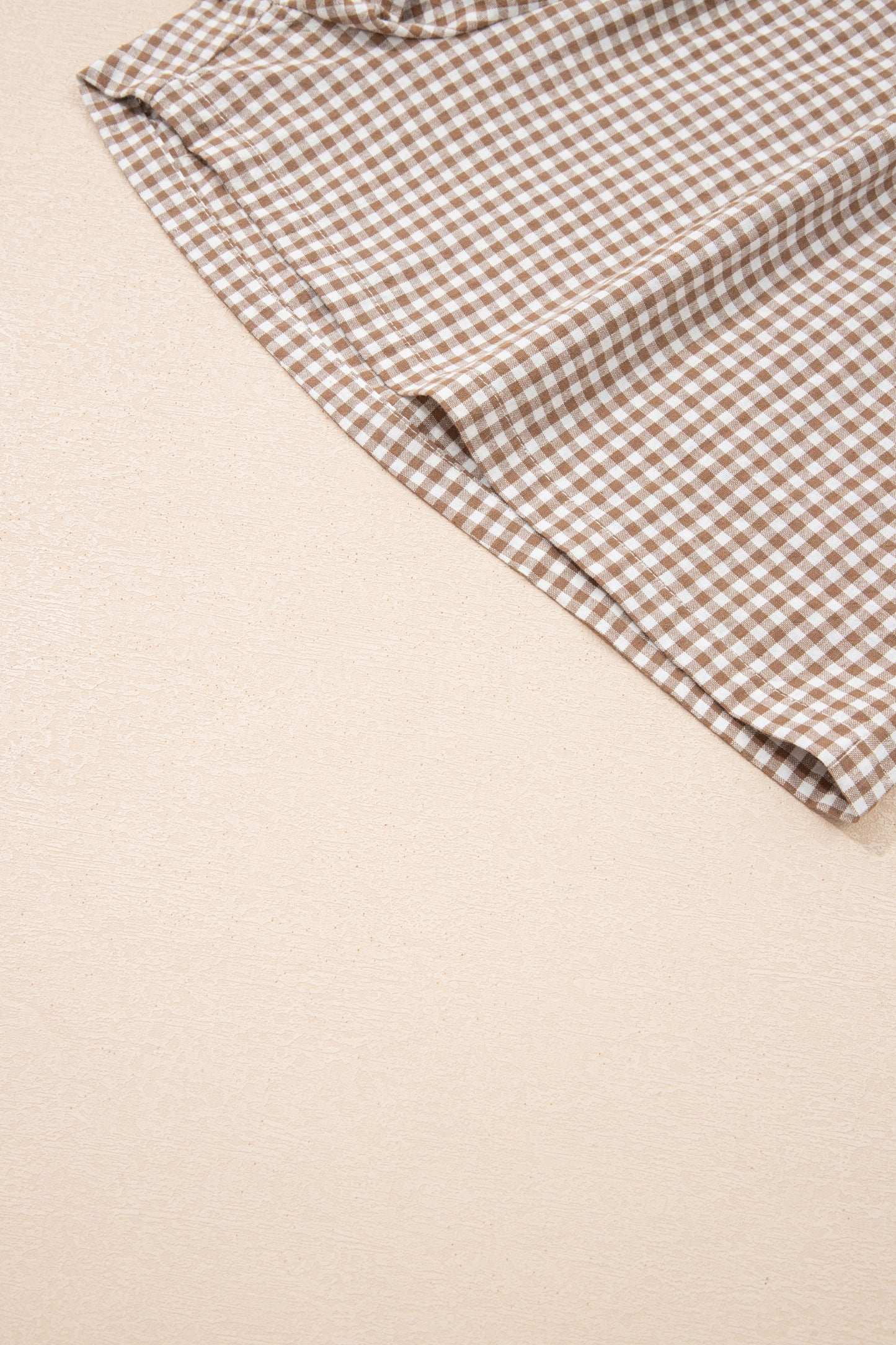 Plus Size Gingham Plaid Ruffle Contrast Trim Shorts