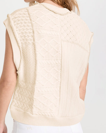 Cable Cap Sleeve Sweater Top