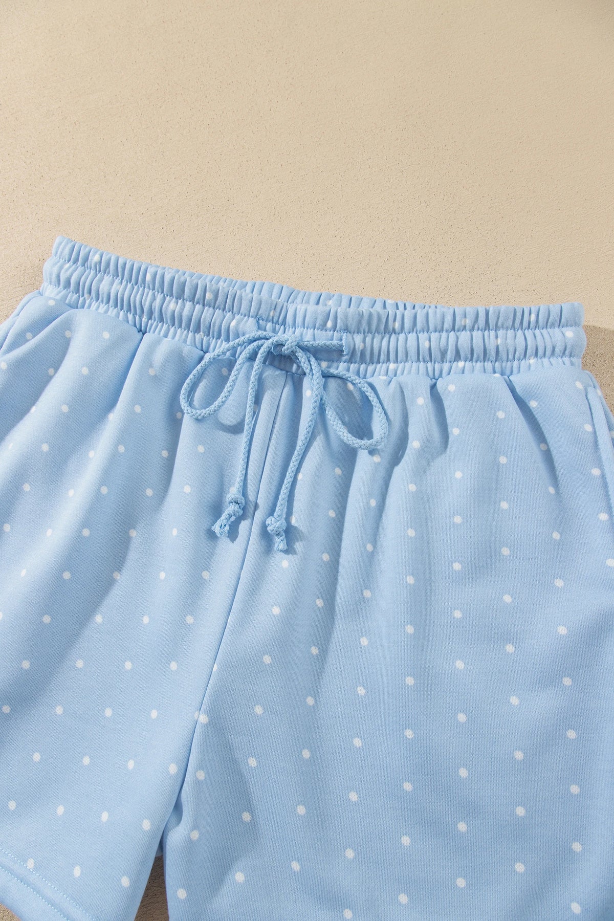 Polka Dot Kangaroo Pocket Hoodie & Shorts Set