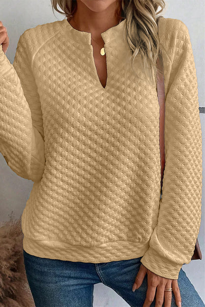 Quilted Raglan Long Sleeve Top