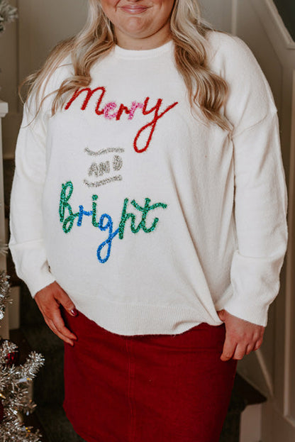 Plus Size Merry and Bright Christmas Sweater