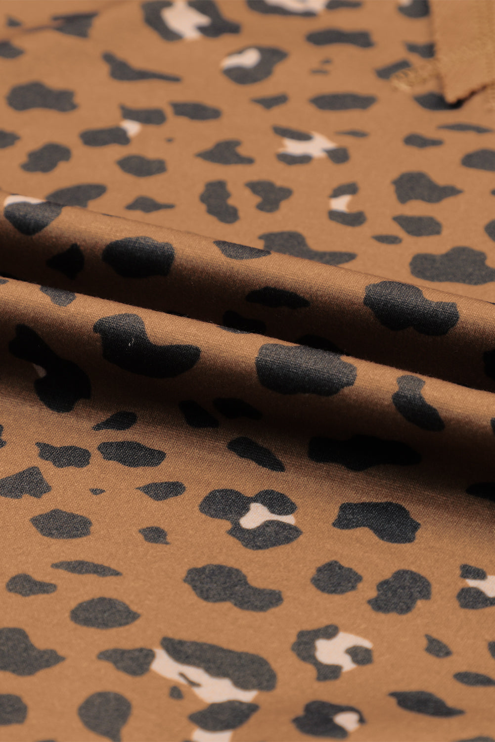 Leopard Long Sleeve Drawstring Hoodie