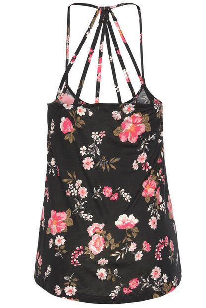 Floral Strappy Back Tank Top