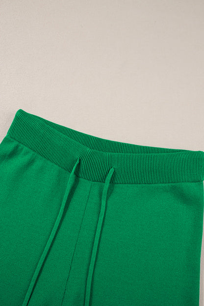Contrast Trim Top and Drawstring Pants Set