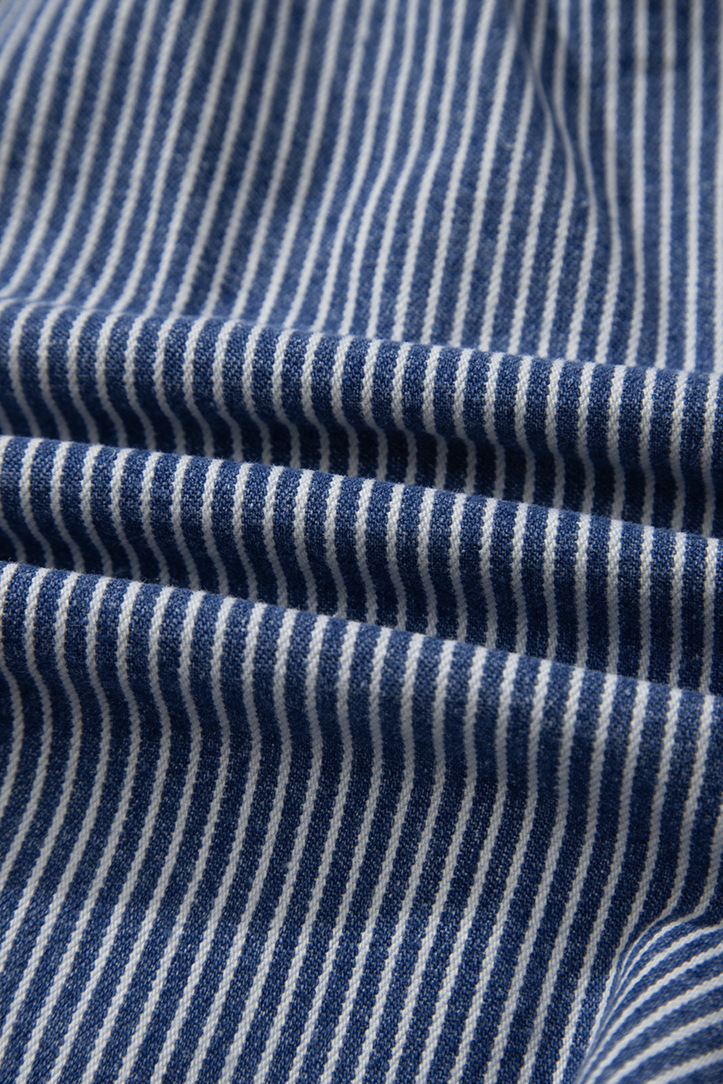 Stripe Denim Drawstring Elastic Waist Shorts