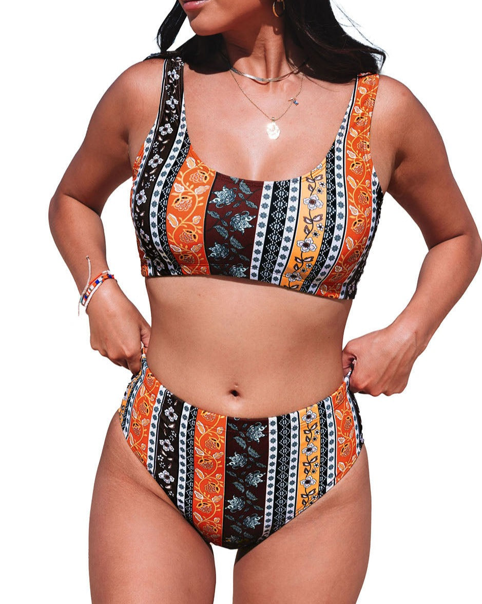 Boho High Waist Bikini Swimsuit